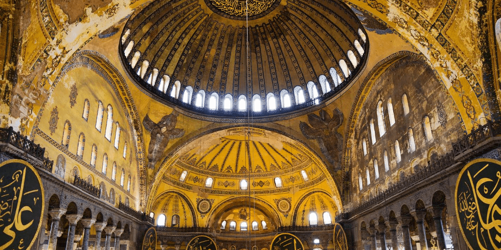 Gold ceiling at Hagia Sophia