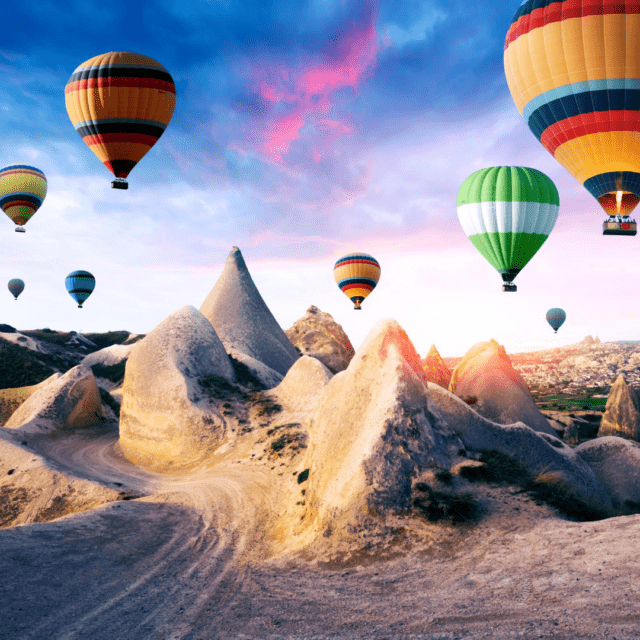 Best Turkey Holiday Destinations | colourful Hot air ballon over fairy chinmeys in Cappadocia