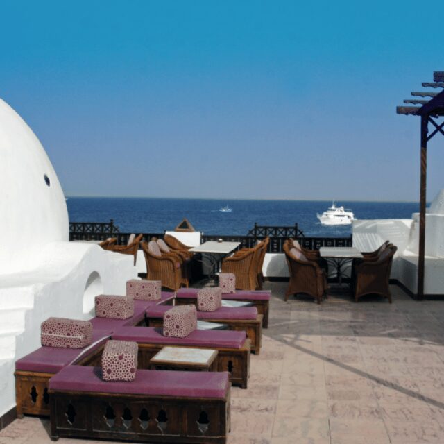 White dome roof at luxury hotel for all inclusive holidays Hurghada